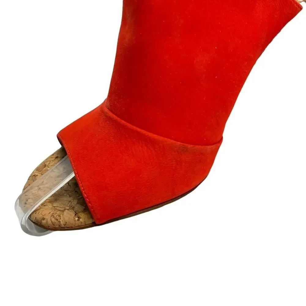 BCBGENERATION BCBG GENERATION Loriah X Bright Orange Red Block Heels Sandals 9.5